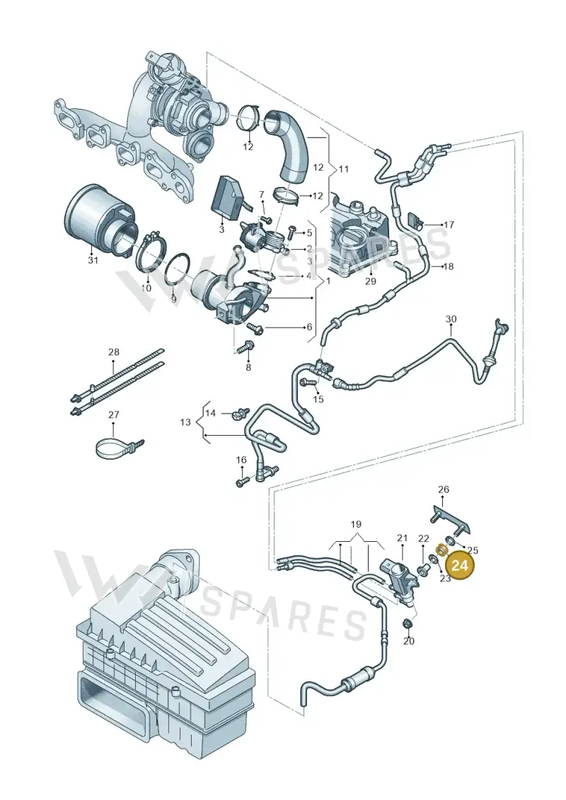 046131887 — Volkswagen T-Cross 1,0 (2018-2024) diagram 884131300, position 24