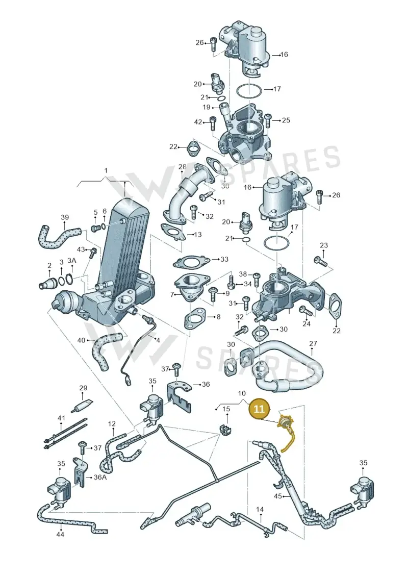 046905291A — Volkswagen Touareg BlueMotion (2014-2018) diagram 693131500, position 11