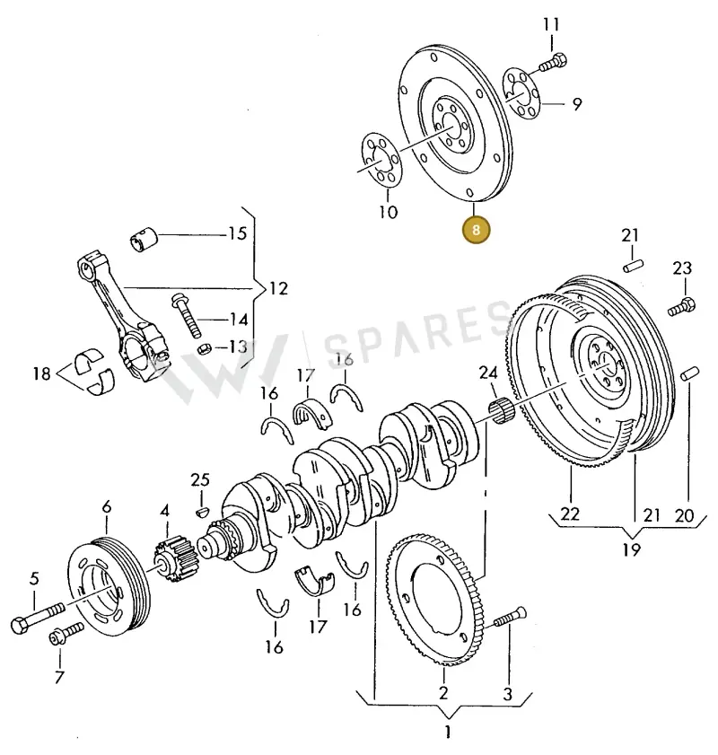 048105323B — Volkswagen OTTO-IND.-MOT.         77> (1977-) diagram 421105200, position 8
