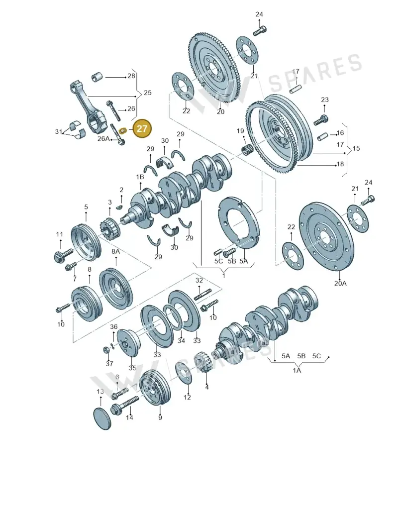 048105427 — Volkswagen GOLF CABRIO (2002-2002) diagram 123105150, position 27