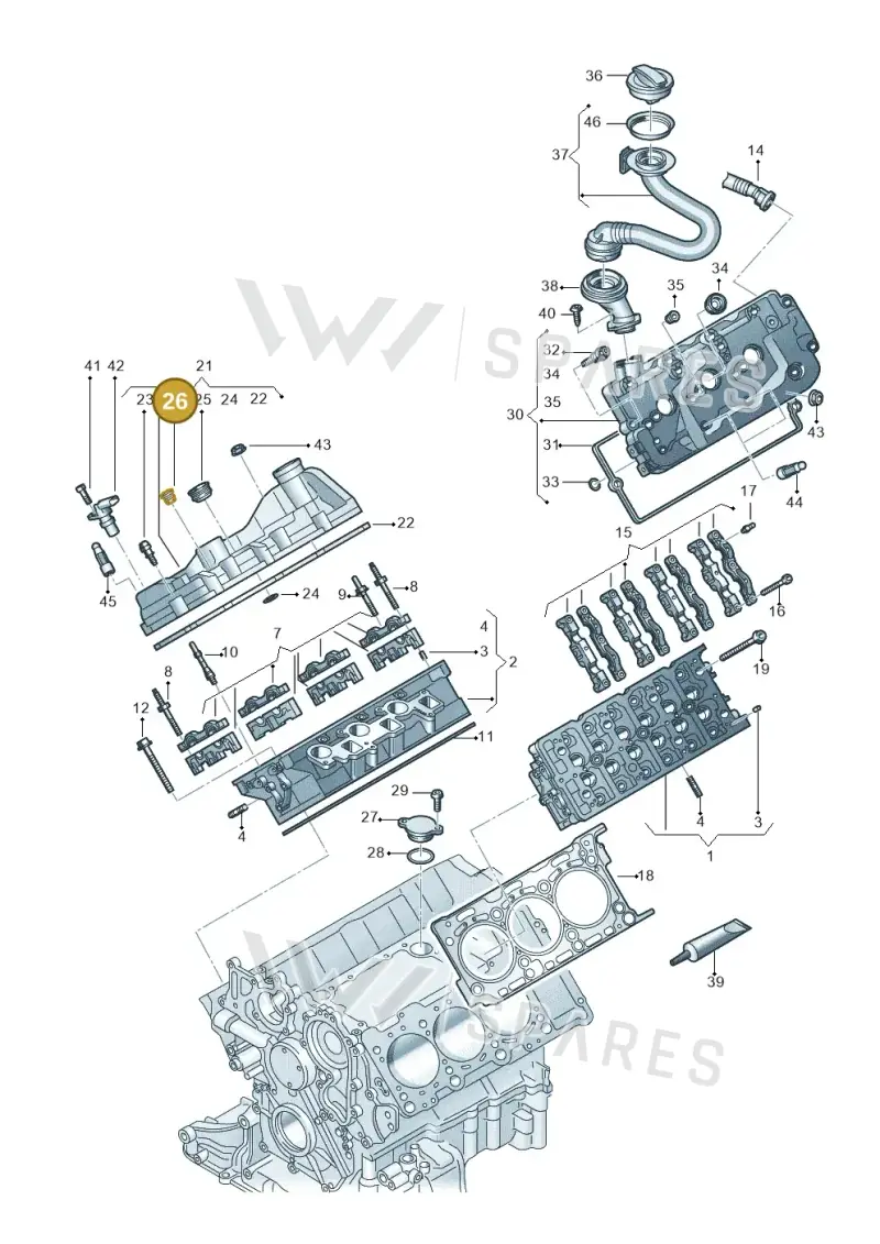 04B103631 — Volkswagen Touareg (2017-2023) diagram 439103061, position 26