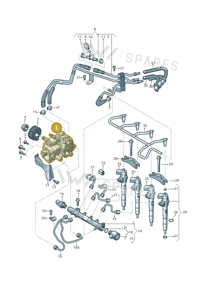 04B130755K — Volkswagen Caravelle (2015-2019) diagram 862130000, position 1