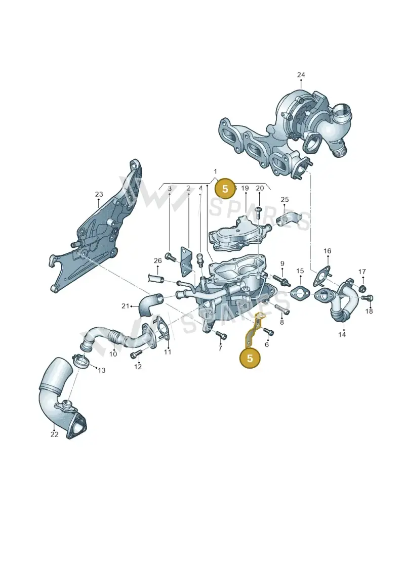 04B131668 — Volkswagen Polo 1.4 BlueMotion (2014-2017) diagram 773131000, position 5