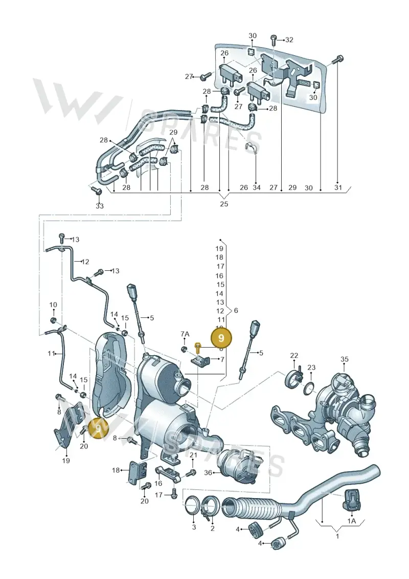 04B131783 — Volkswagen Polo 1.4 BlueMotion (2014-2017) diagram 773253540, position 9