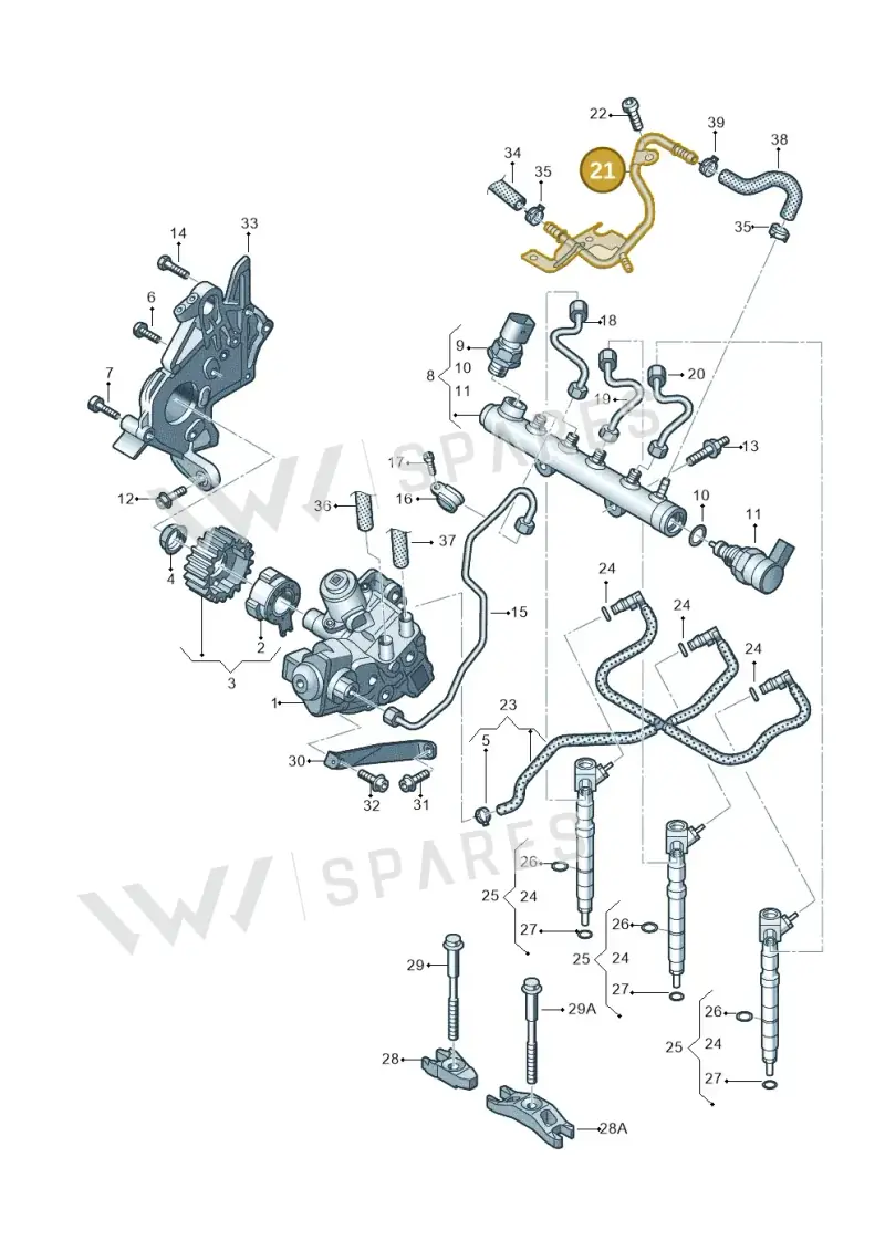 04B201360 — Volkswagen Polo 1.4 BlueMotion (2014-2017) diagram 773130000, position 21