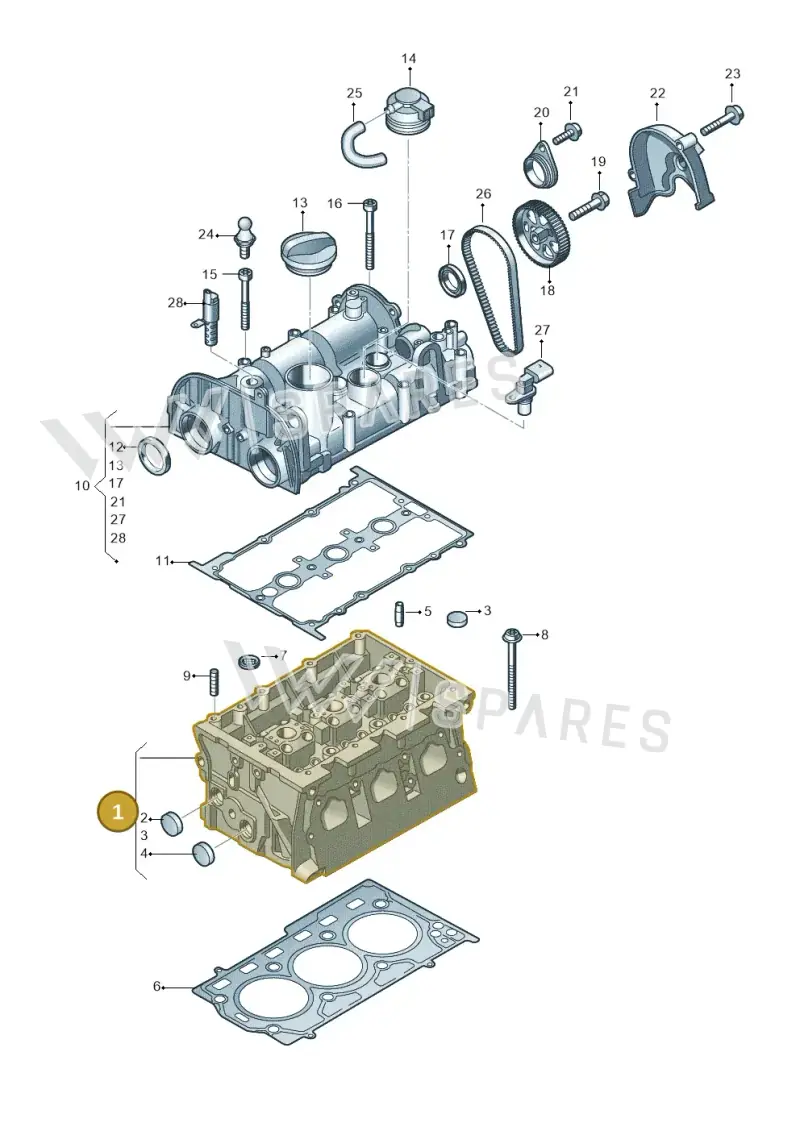 04C103063P — Volkswagen Up! 1.0 BlueMotion (2016-2023) diagram 723103500, position 1