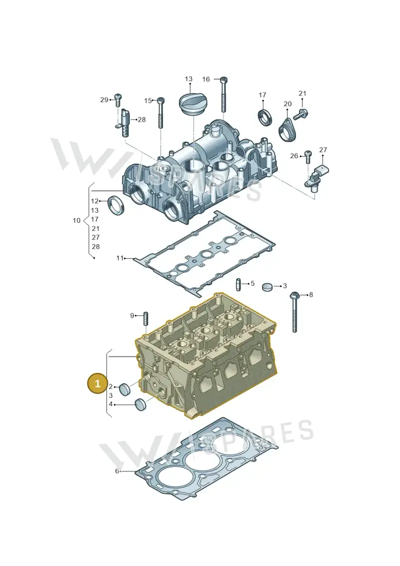 04C103064CX — Volkswagen Taigo (2021-2025) diagram 837103400, position 1