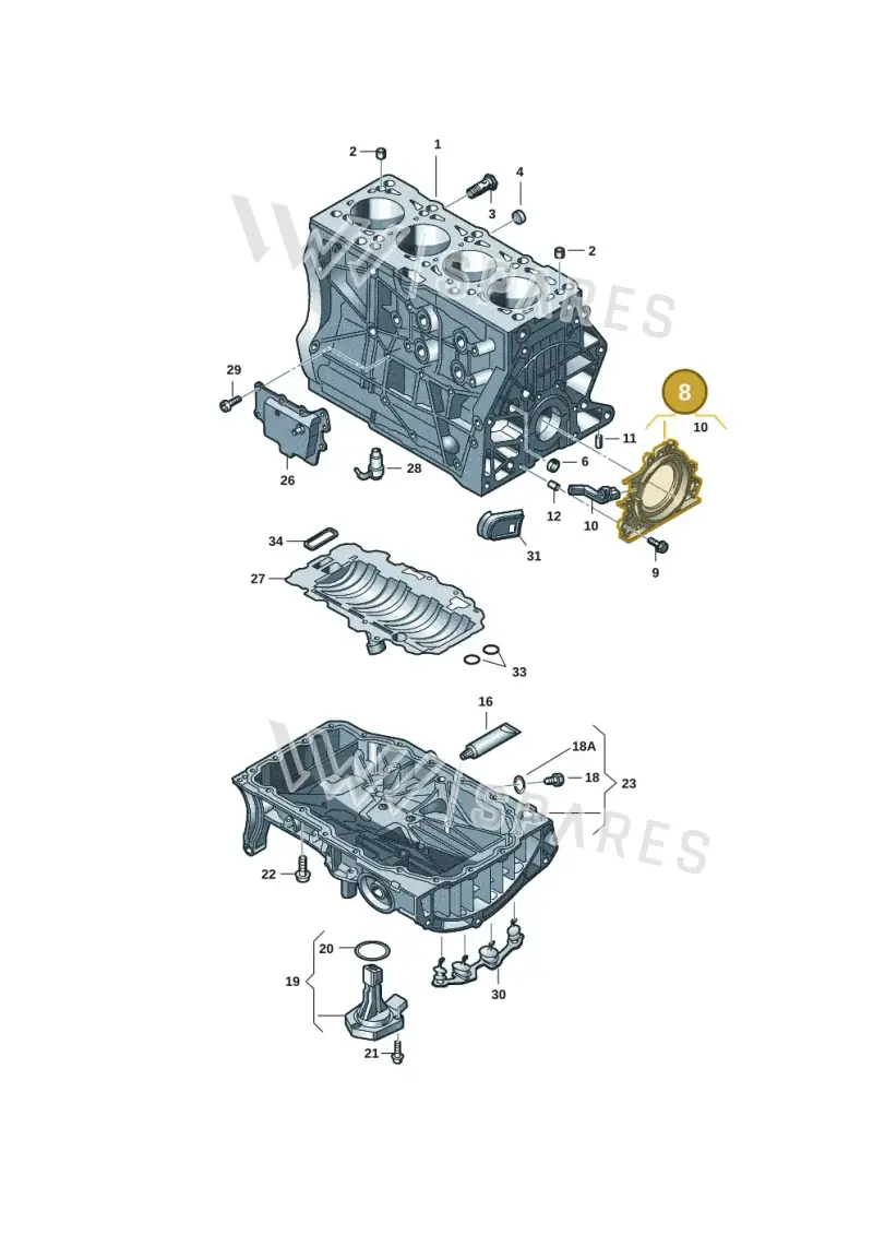 04C103170H — Volkswagen Golf 2.0 BlueMotion (2019-2024) diagram 827103018, position 8