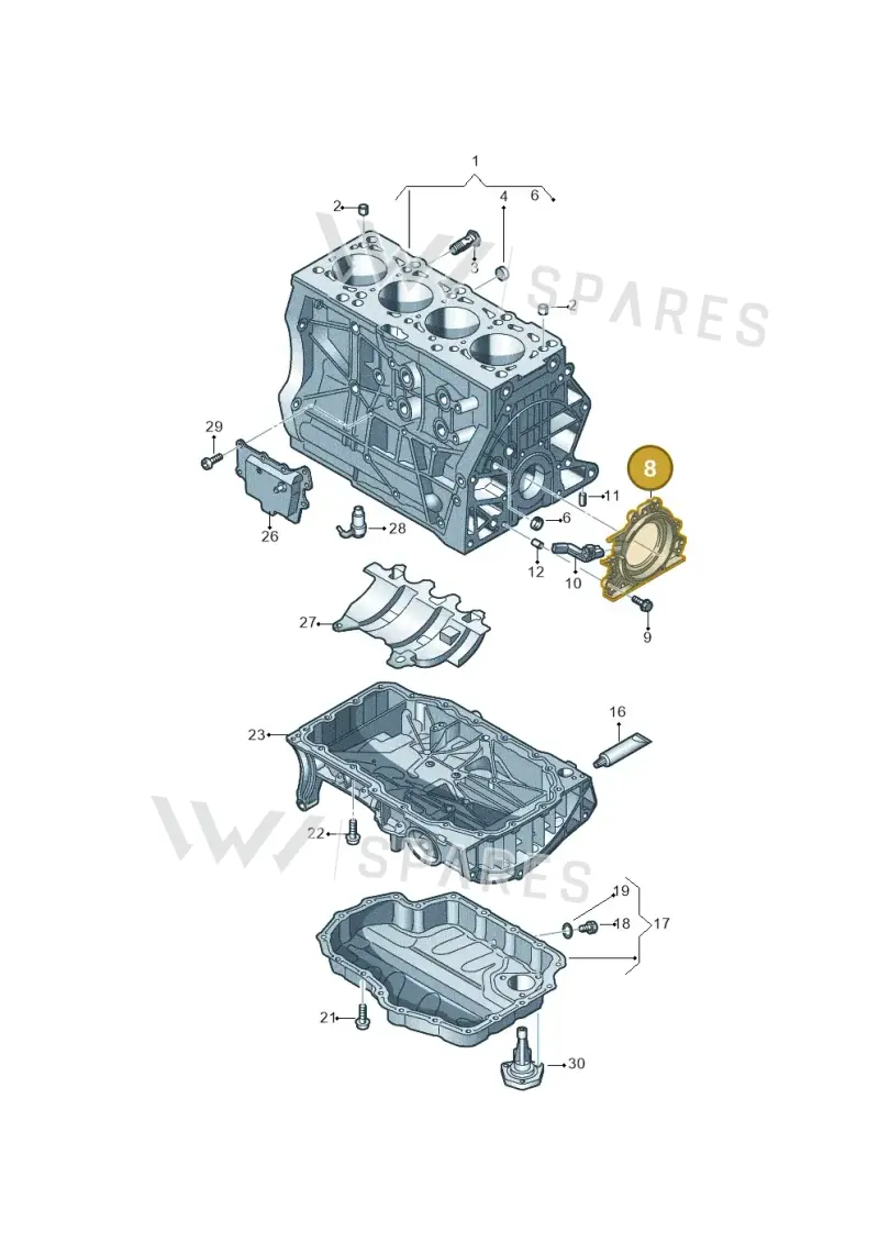 04C103170N — Volkswagen Polo 1.0 BlueMotion (2017-2024) diagram 837103020, position 8