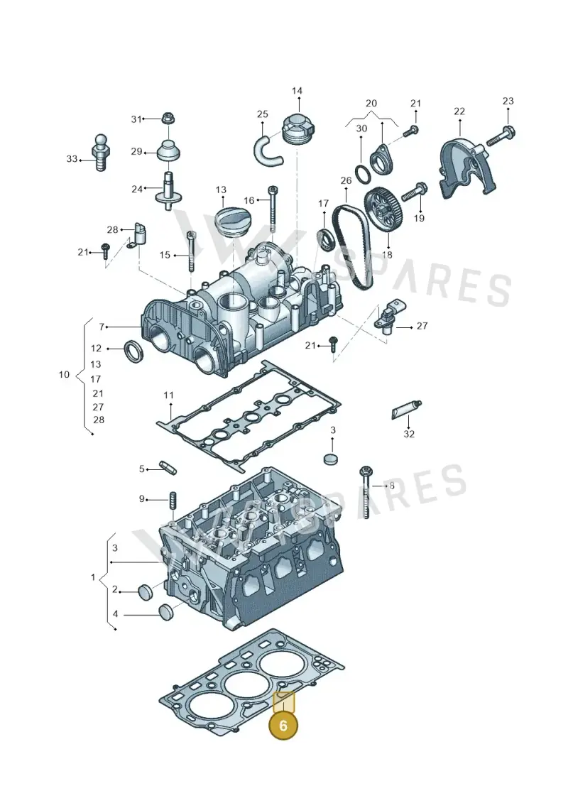 04C103383K — Volkswagen Up! 1.0 TSI (2013-2017) diagram 559103500, position 6