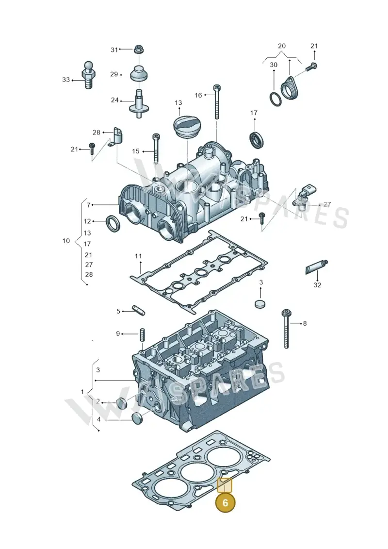 04C103383K — Volkswagen Polo Track (2023-) diagram 570103500, position 6