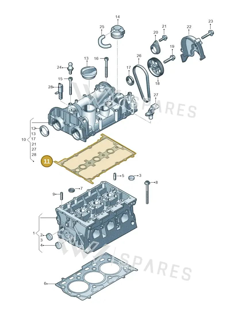 04C103483K — Volkswagen T-Roc BlueMotion (2017-2024) diagram 723103500, position 11