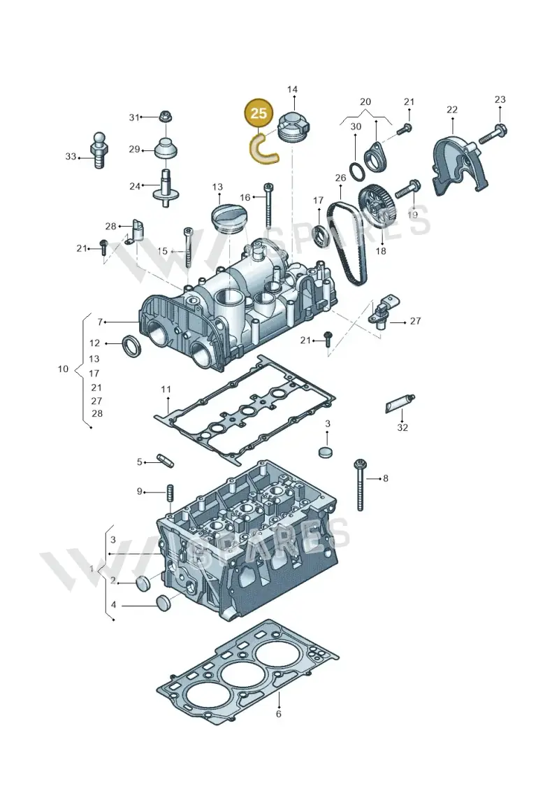 04C103560C — Volkswagen Up! 1.0 TSI (2013-2017) diagram 559103500, position 25