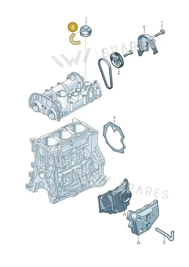 04C103560F — Volkswagen Taigo (2021-2024) diagram 837103910, position 2