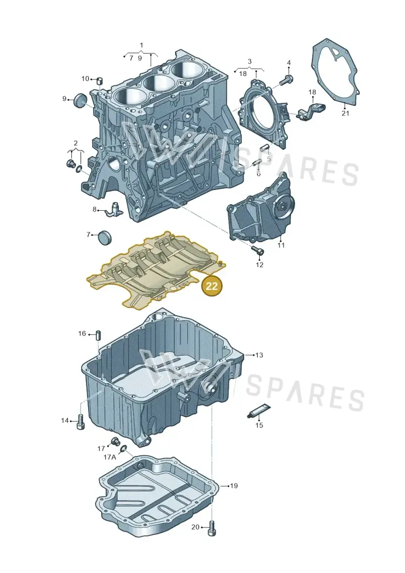 04C103623E — Volkswagen Polo (2014-2022) diagram 833103003, position 22