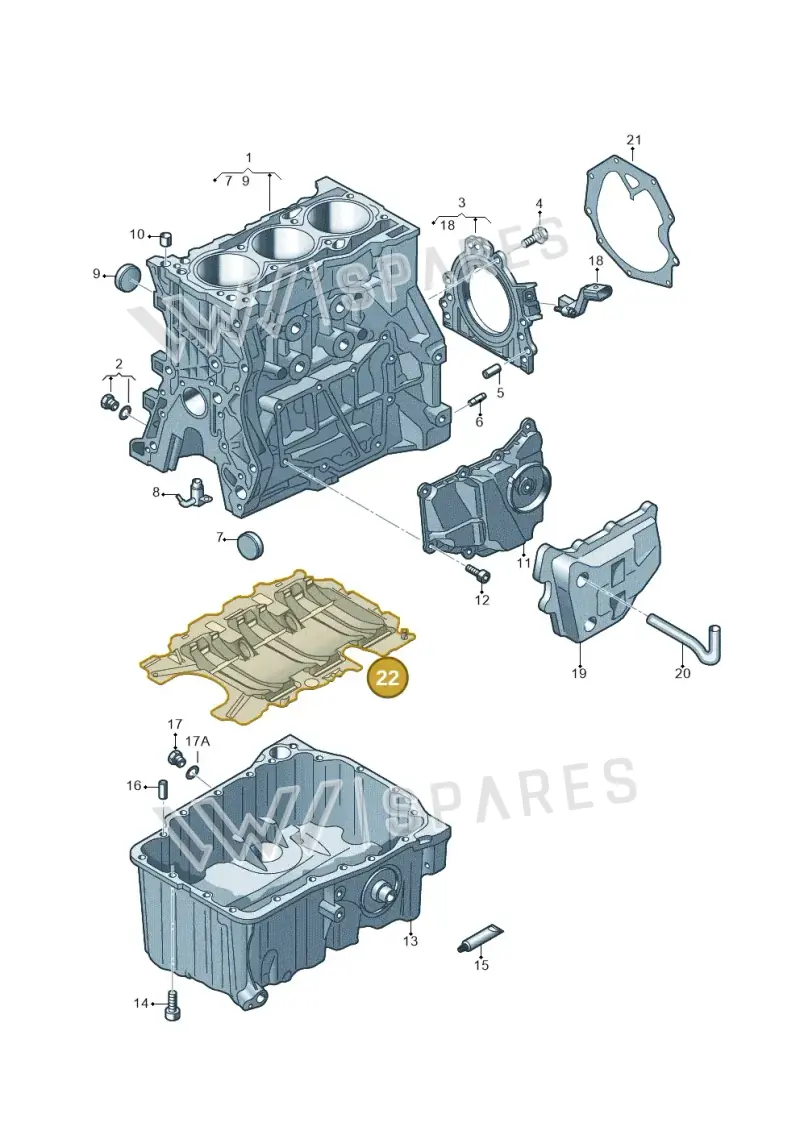 04C103623E — Volkswagen Taigo (2021-2024) diagram 866103010, position 22