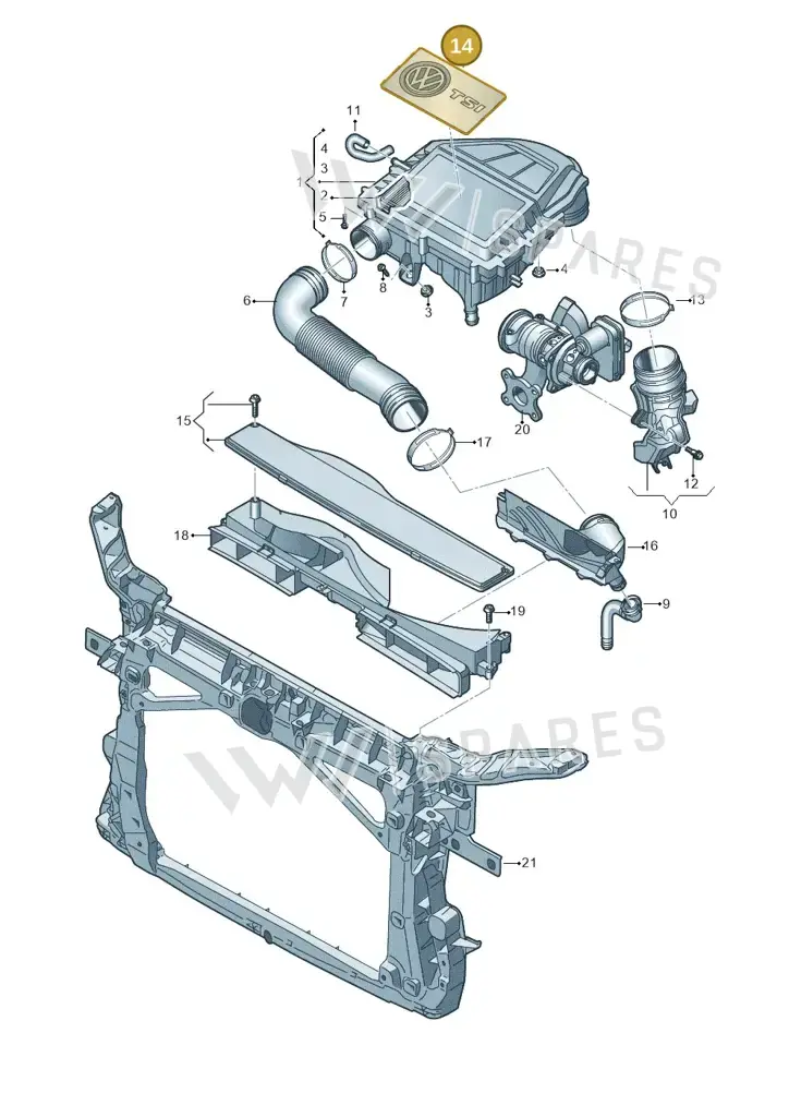 04C103925 — Volkswagen Golf 2.0 (2016-2020) diagram 780129100, position 14