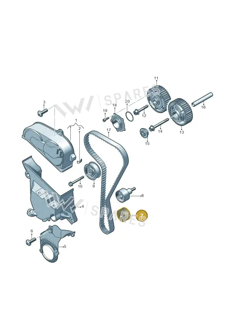 04C105263B — Volkswagen T-Roc convertible 1.5 (2019-2024) diagram 708109270, position 7