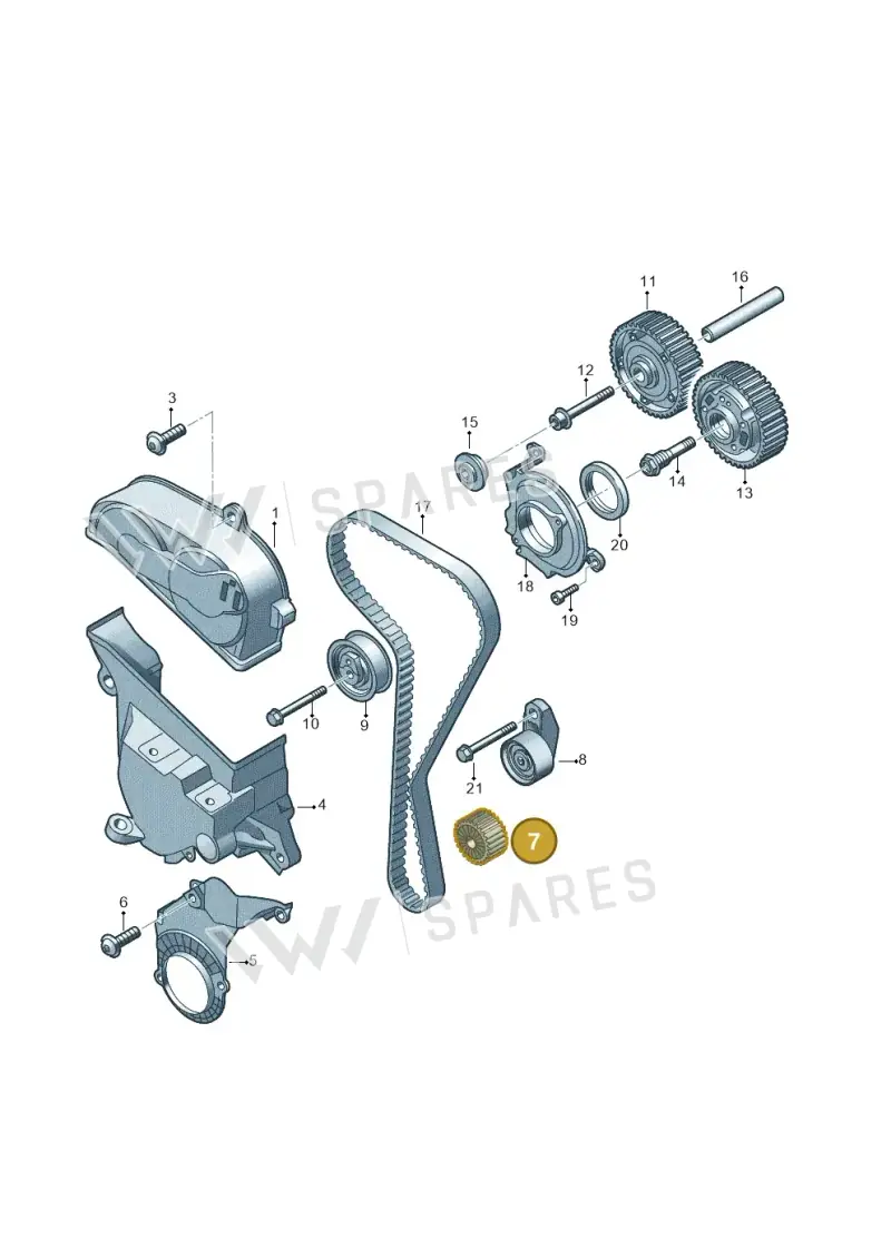 04C105263B — Volkswagen Golf 2.0 BlueMotion (2019-2024) diagram 837109053, position 7