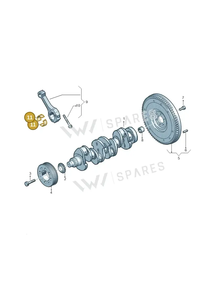 04C105701EGLB — Volkswagen Golf 2.0 (2016-2020) diagram 746105010, position 11