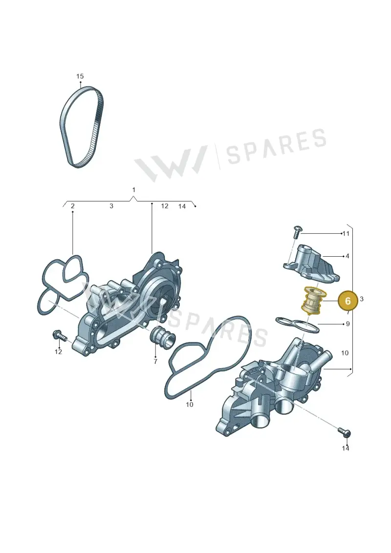 04C121113B — Volkswagen Up! 1.0 BlueMotion (2016-2023) diagram 723121040, position 6