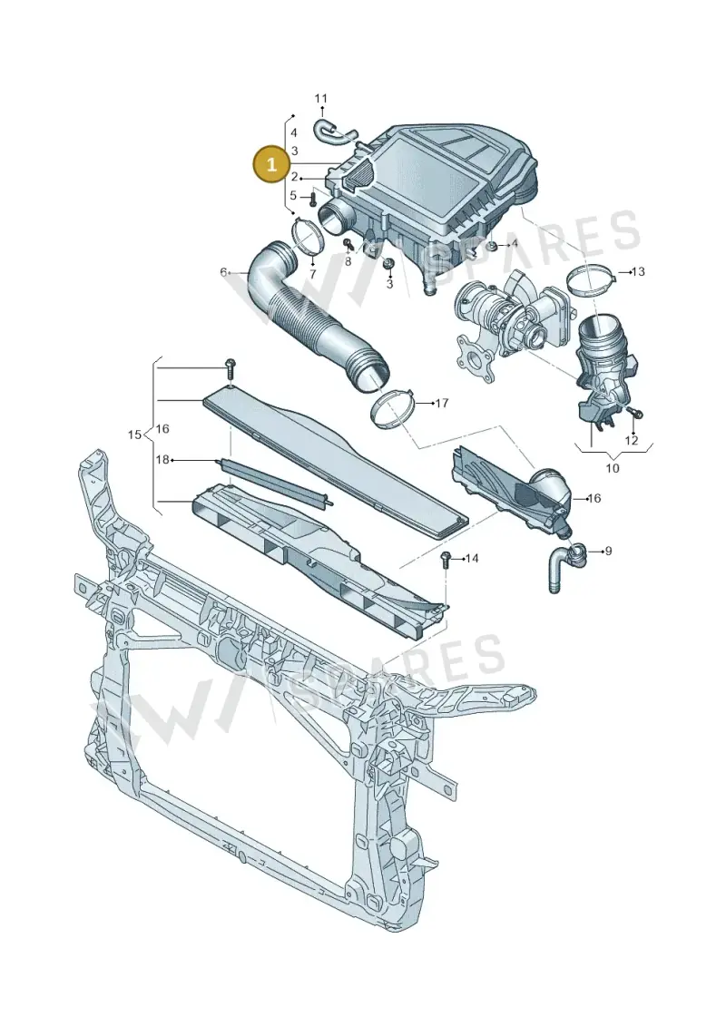 04C129601M — Volkswagen T-Roc convertible 1.5 (2019-2024) diagram 813129000, position 1