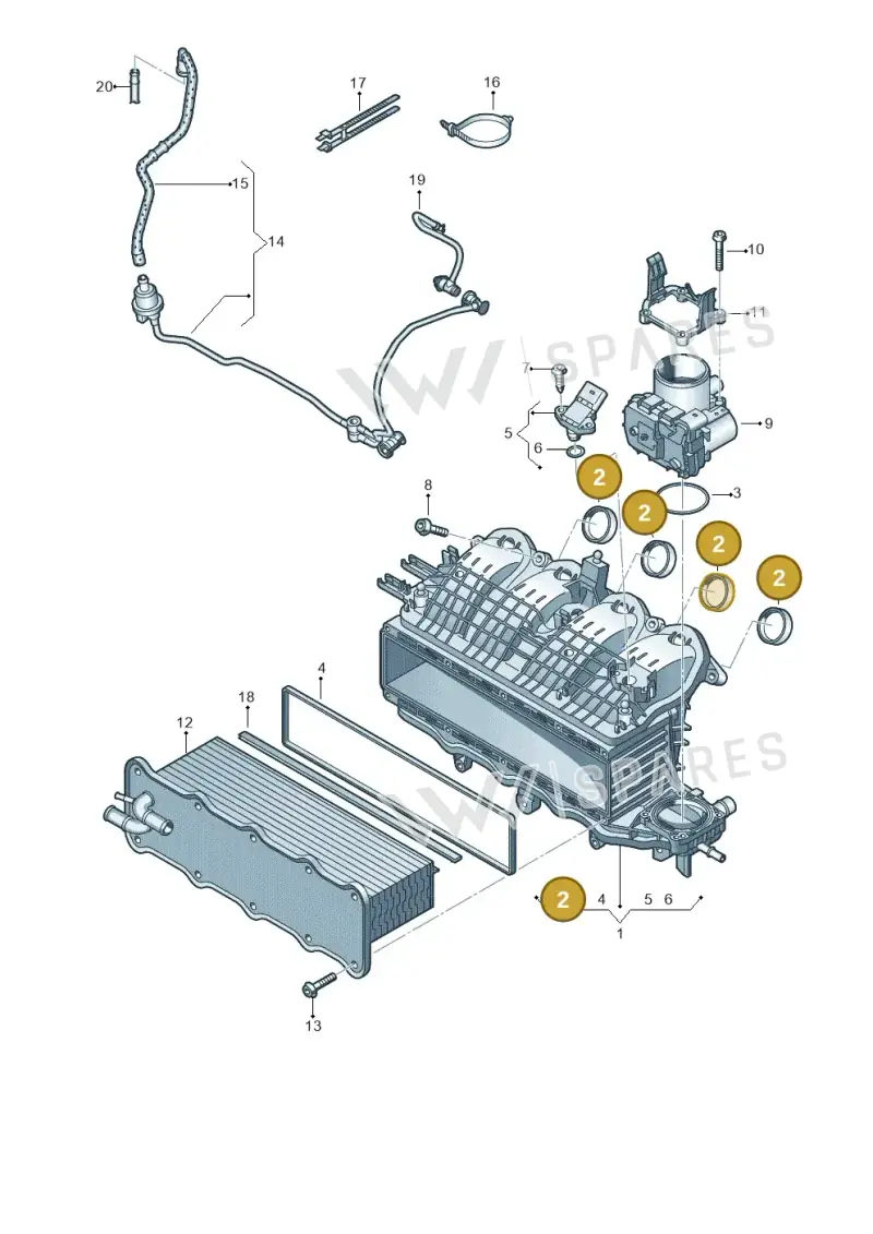 04C129717C — Volkswagen T-Cross 1,0 (2019-) diagram 884133000, position 2