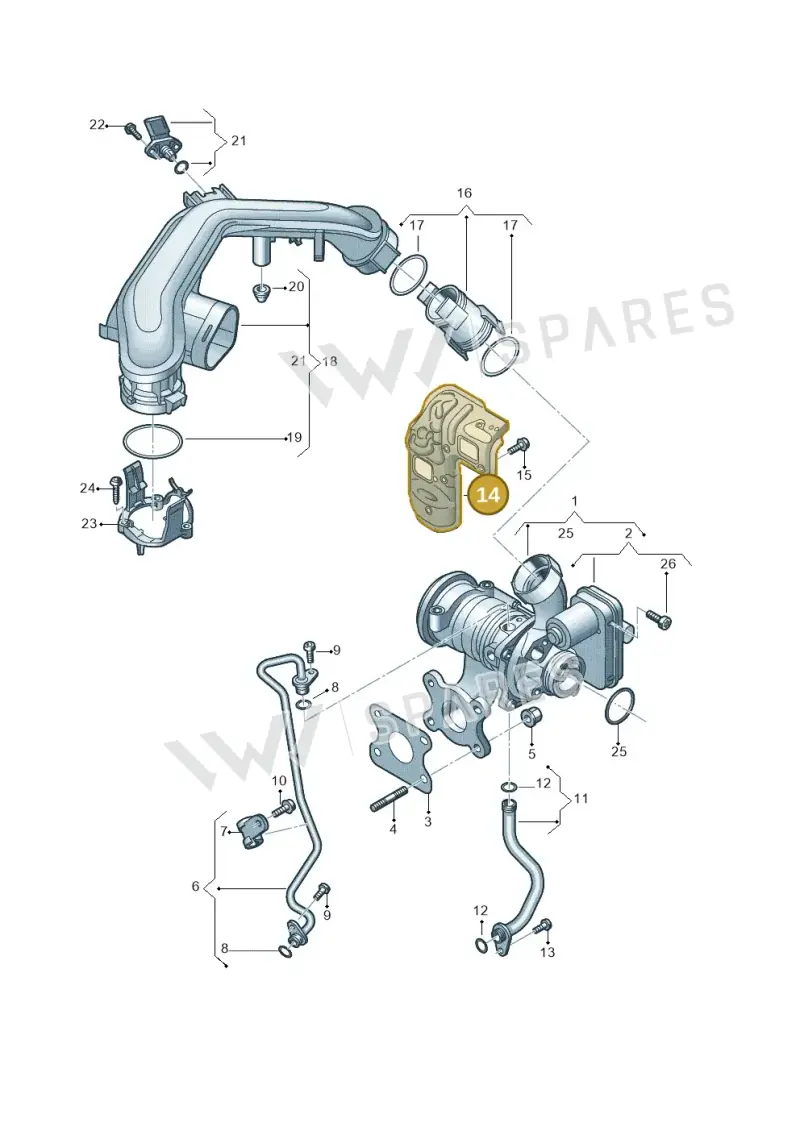 04C253041H — Volkswagen T-Roc convertible 1.5 (2019-2024) diagram 587145202, position 14