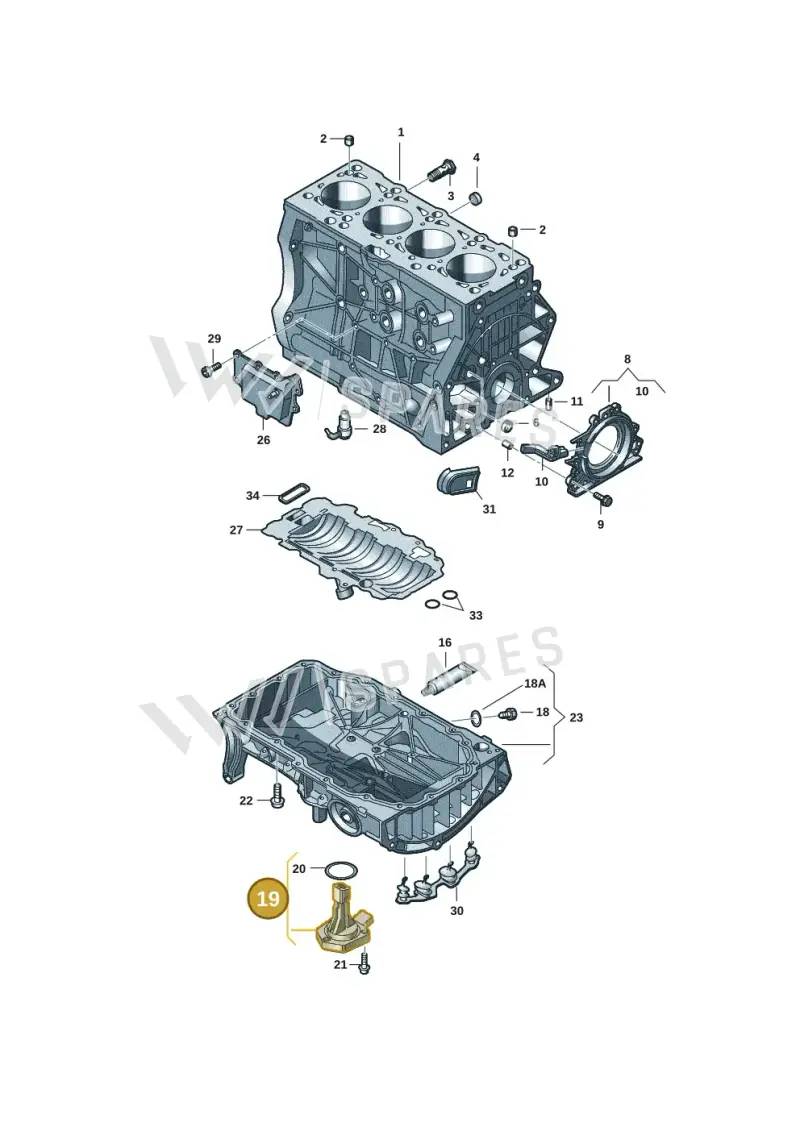 04C907660A — Volkswagen Caddy Maxi Kombi (2020-2024) diagram 827103018, position 19
