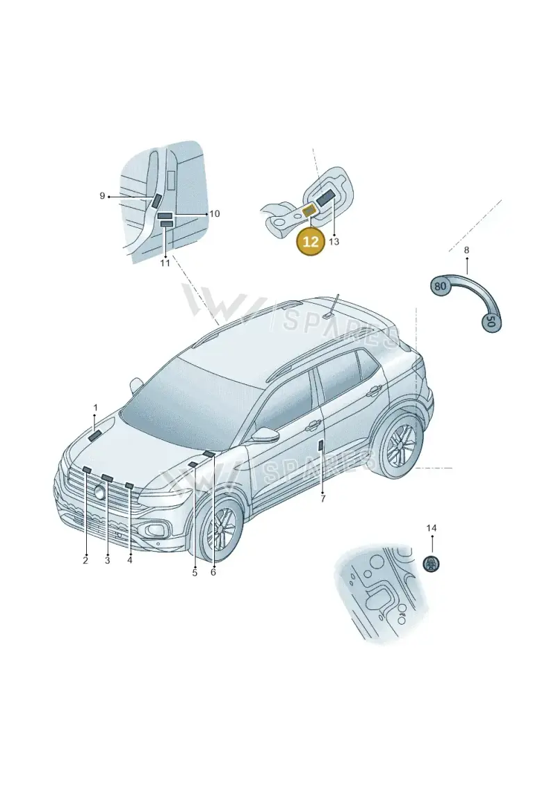 04E010012K — Volkswagen T-Cross 1,0 (2019-) diagram 581010000, position 12