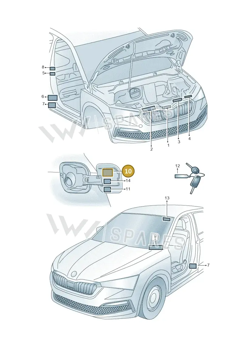 04E010012S — Skoda Karoq (2017-2023) diagram 834010010, position 10