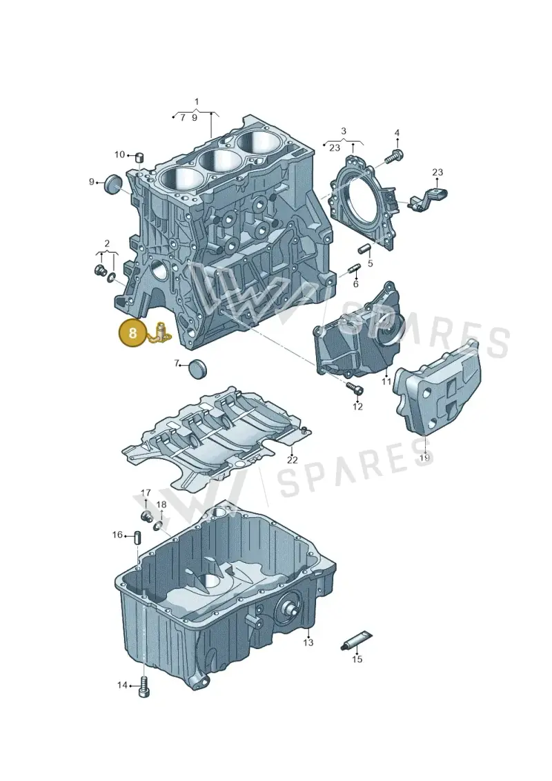 04E103157 — Volkswagen T-Cross 1,0 (2018-2024) diagram 837103010, position 8