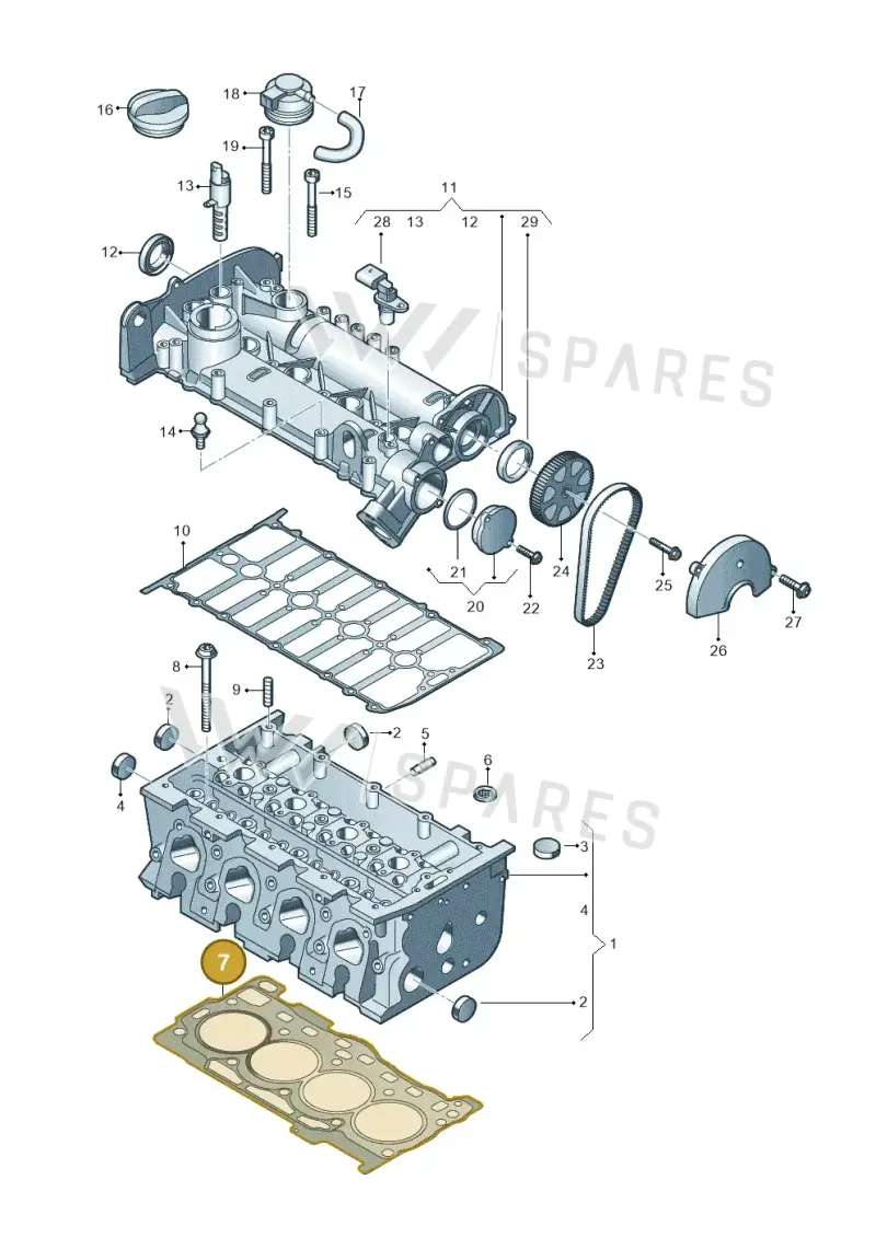 04E103383AJ — Volkswagen Golf 2.0 (2016-2020) diagram 746103410, position 7