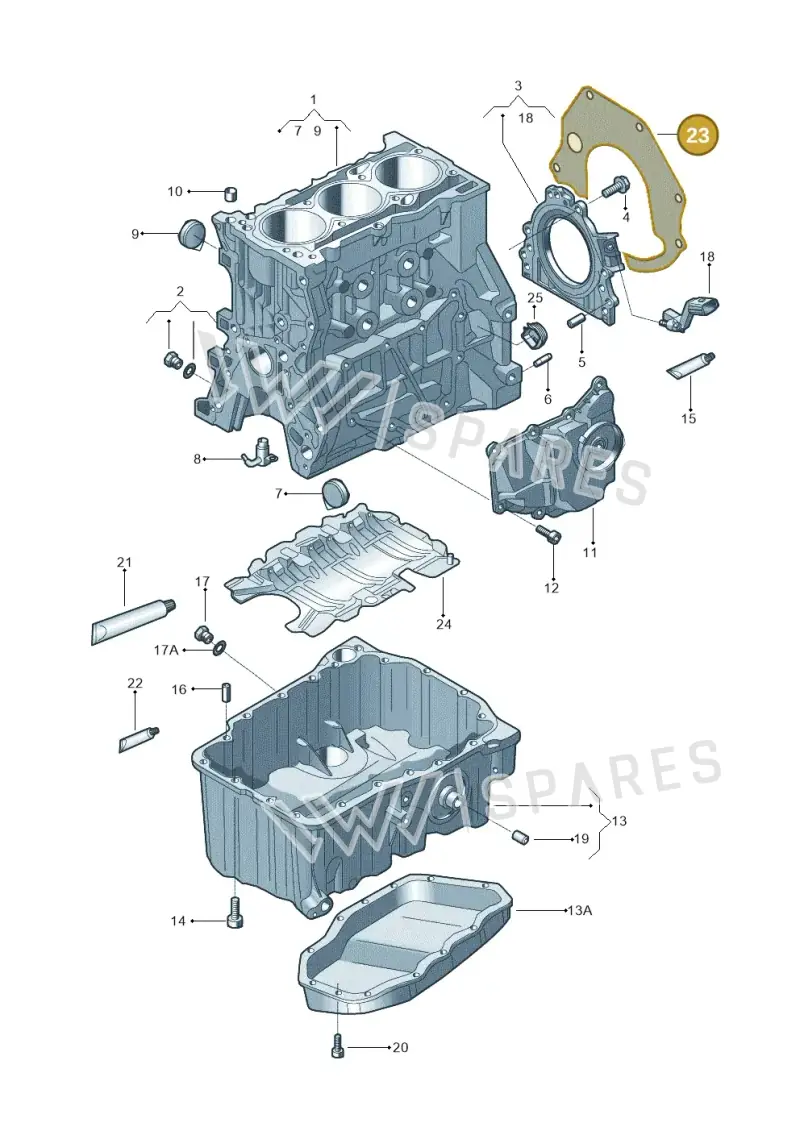 04E103551AG — Volkswagen Golf 1.6 (2015-2019) diagram 559103100, position 23