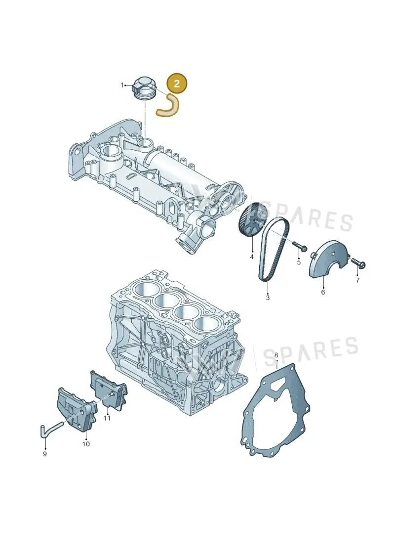 04E103560 — Volkswagen Tiguan 2.0 (2023-) diagram 837103930, position 2