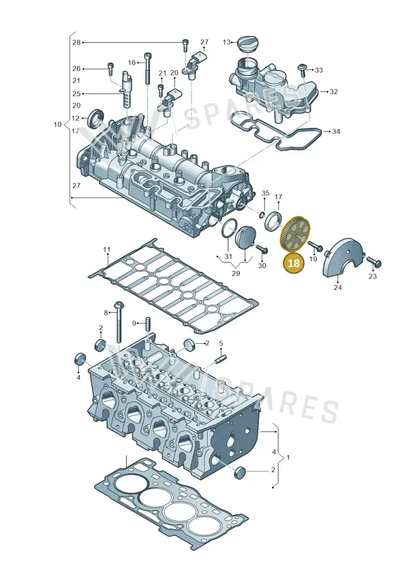04E109111AG — Volkswagen Caddy Maxi Kombi (2020-2024) diagram 827103540, position 18