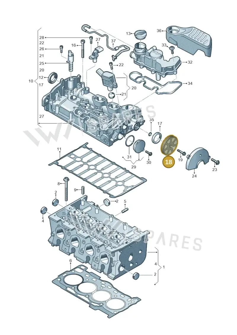 04E109111AP — Volkswagen Caddy Maxi Kombi (2020-2024) diagram 813103460, position 18