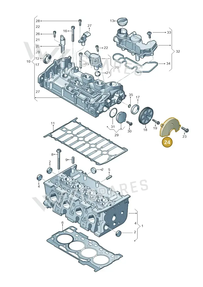 04E109121N — Volkswagen Multivan (2021-) diagram 827103460, position 24