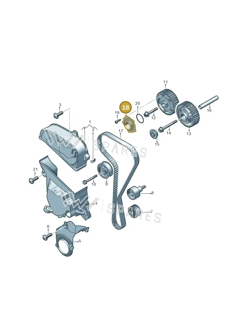 04E109153 — Volkswagen Tiguan 2.0 (2023-) diagram 5h0109054, position 18