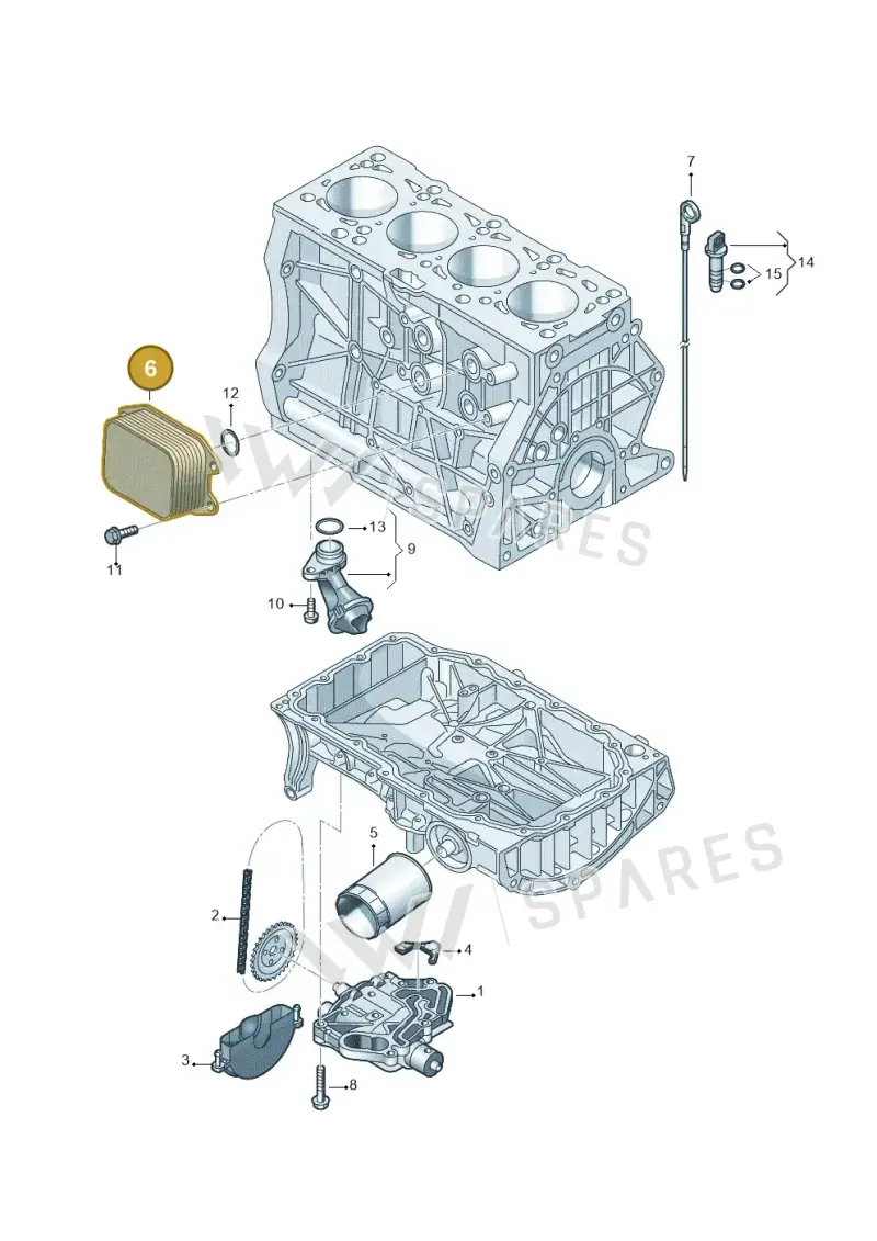 04E117021B — Volkswagen Polo (2012-2014) diagram 708115120, position 6