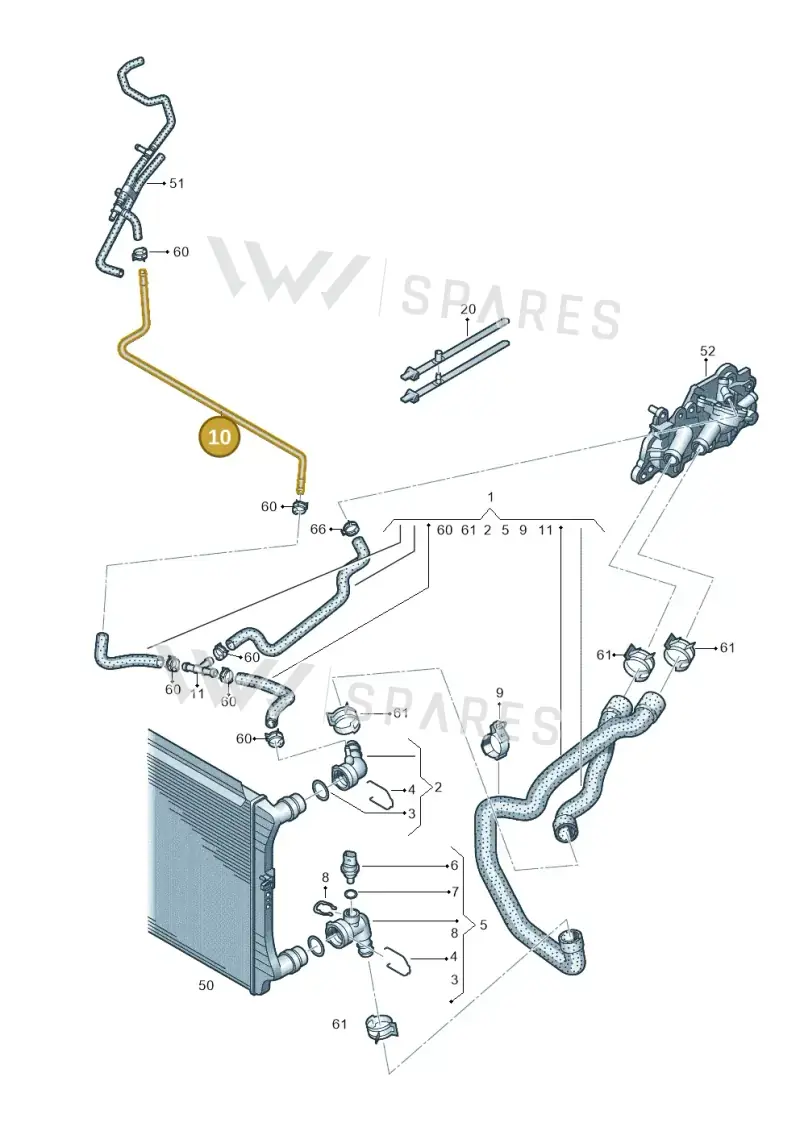 04E121064S — Volkswagen Tiguan 2.0 (2023-) diagram 884122510, position 10