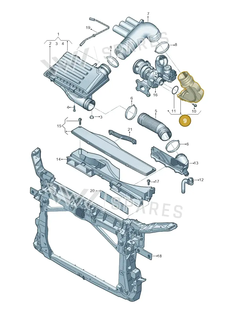 04E129654BF — Volkswagen Passat saloon (2014-2024) diagram 746129000, position 9