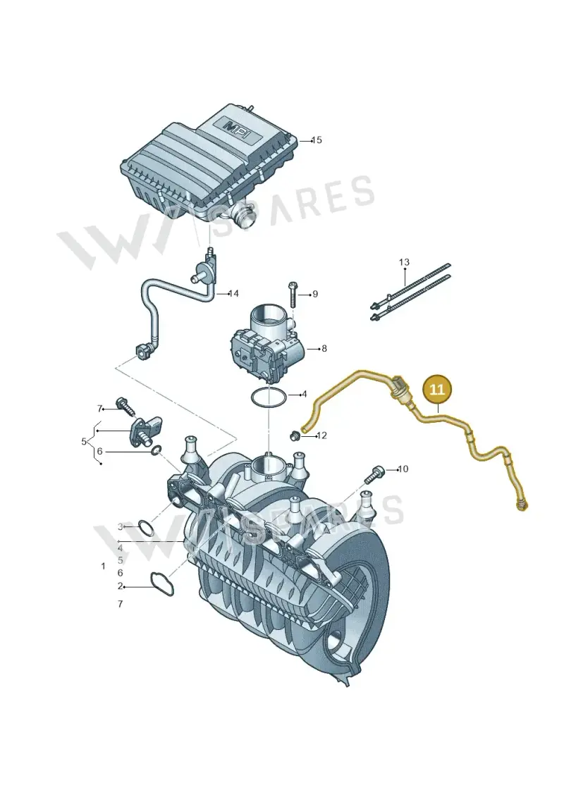 04E133781Q — Volkswagen Polo 1.4 BlueMotion (2014-2017) diagram 781133200, position 11