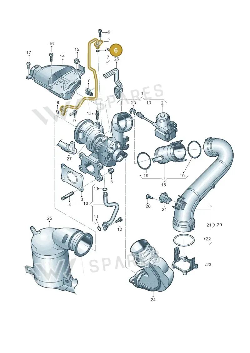 04E145140AS — Volkswagen Tiguan 2.0 4Motion (2016-2024) diagram 884145210, position 6