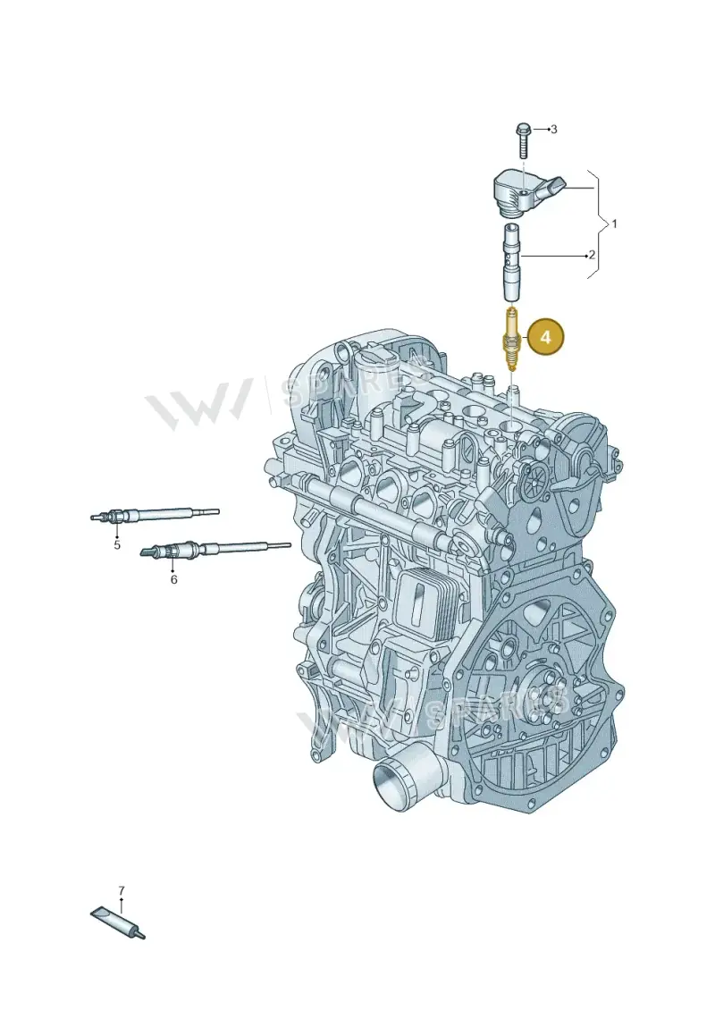 04E905612D — Volkswagen Golf 1.5 (2020-) diagram 746000010, position 4
