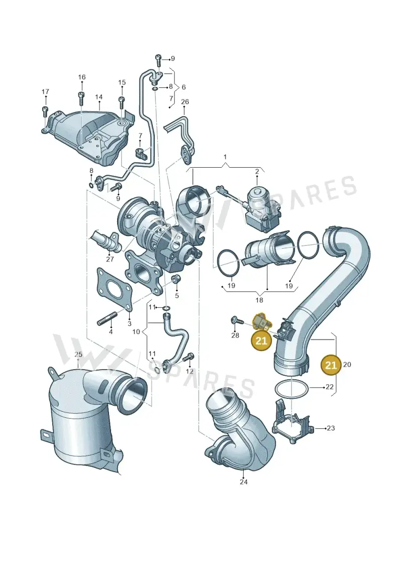 04E906051 — Volkswagen Golf 2.0 (2016-2020) diagram 747145520, position 21