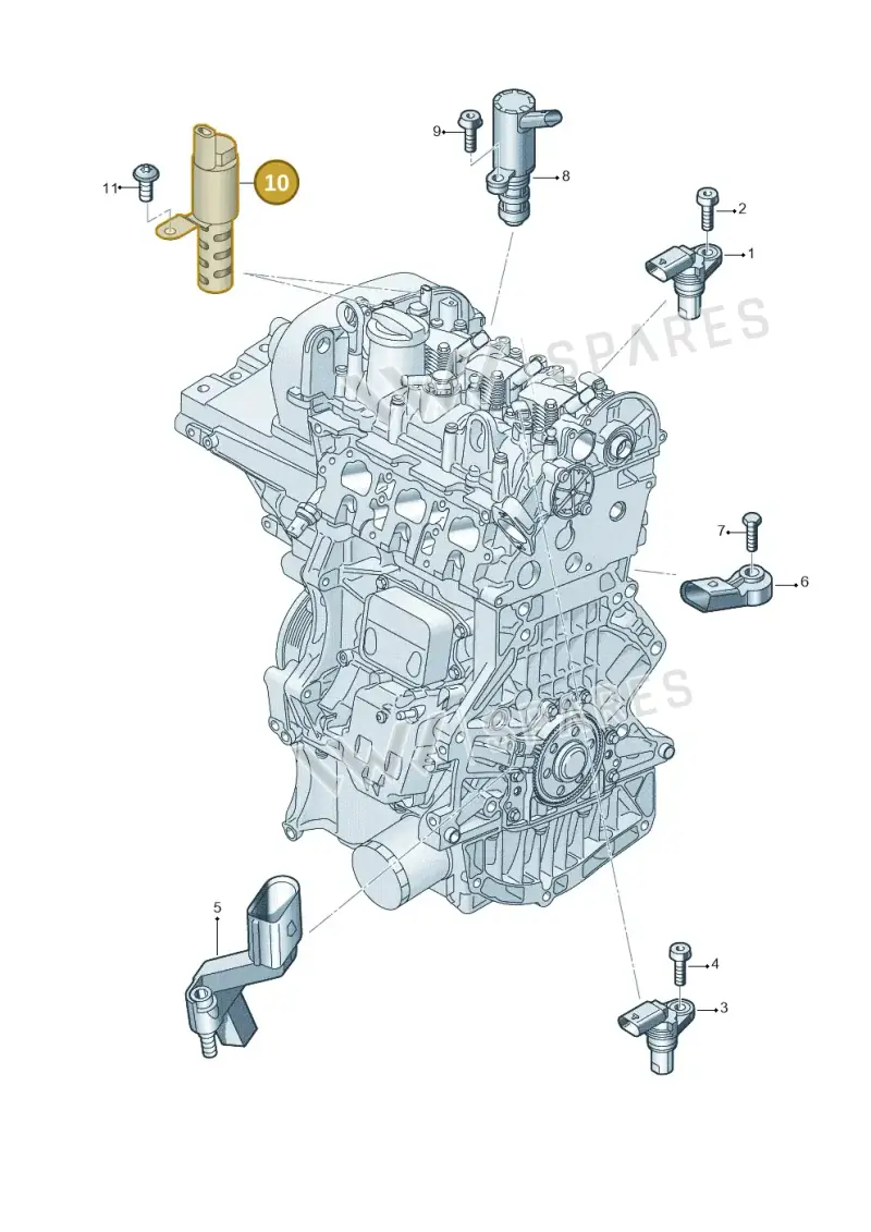04E906455D — Volkswagen Taigo (2021-2024) diagram 907601010, position 10