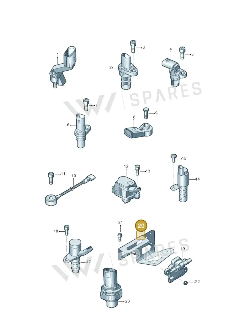 04E907332A — Volkswagen Tiguan 2.0 4Motion (2017-2024) diagram 833906030, position 20