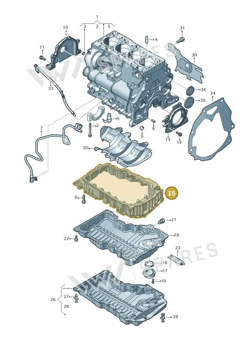 04L103603H — Volkswagen New Passat (2011-2015) diagram 691103350, position 15
