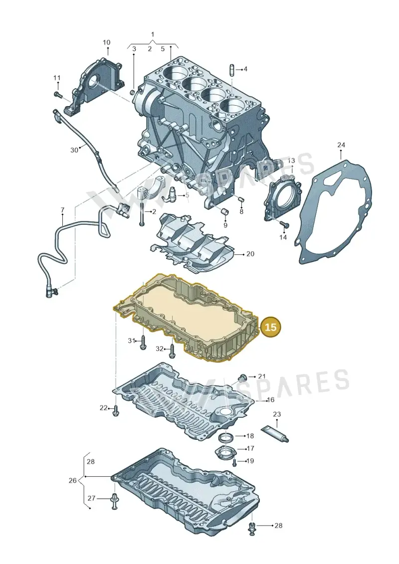 04L103603H — Volkswagen Tiguan 2.0 4Motion (2016-2024) diagram 746103270, position 15
